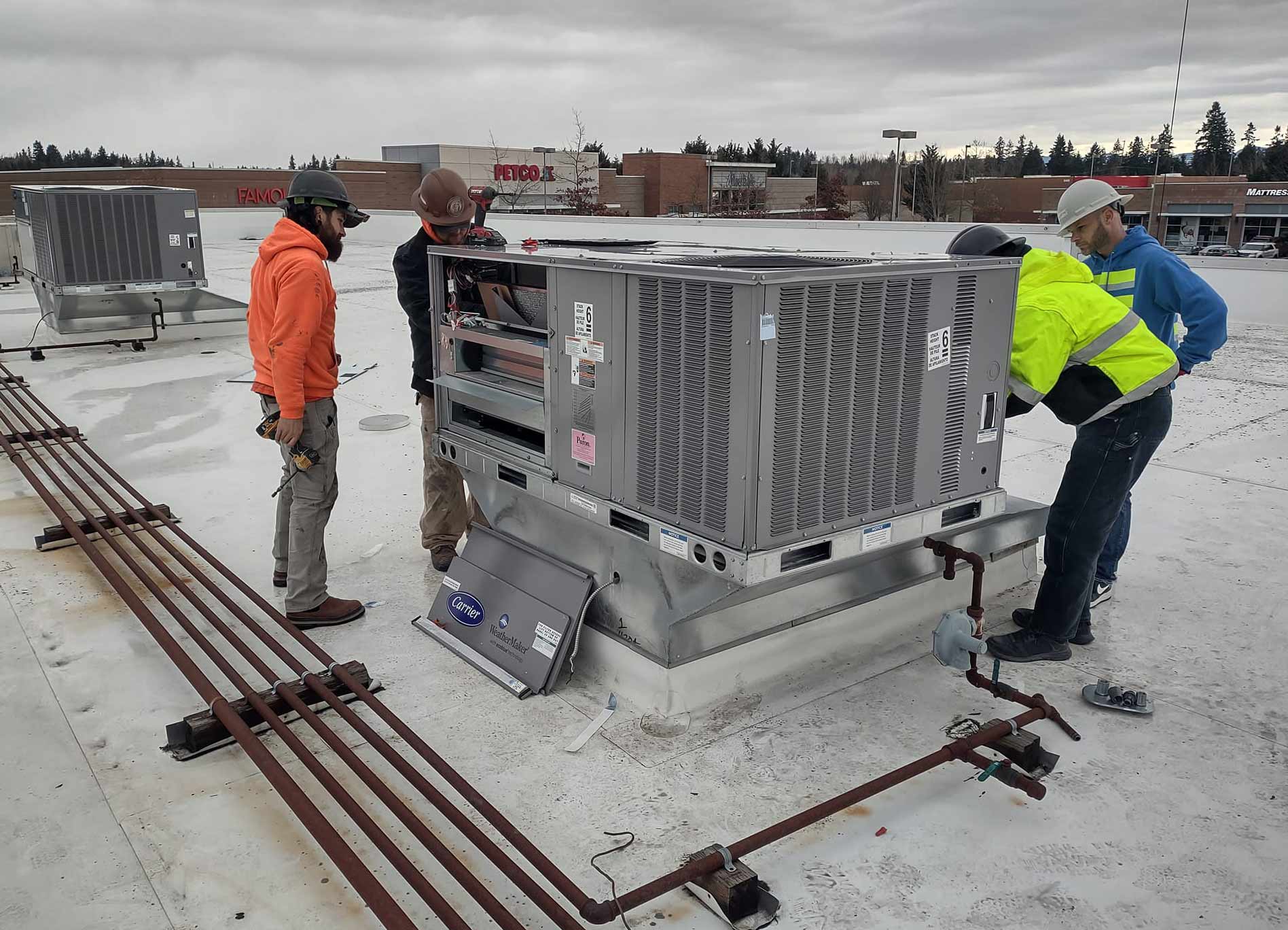 Installing Carrier rooftop unit